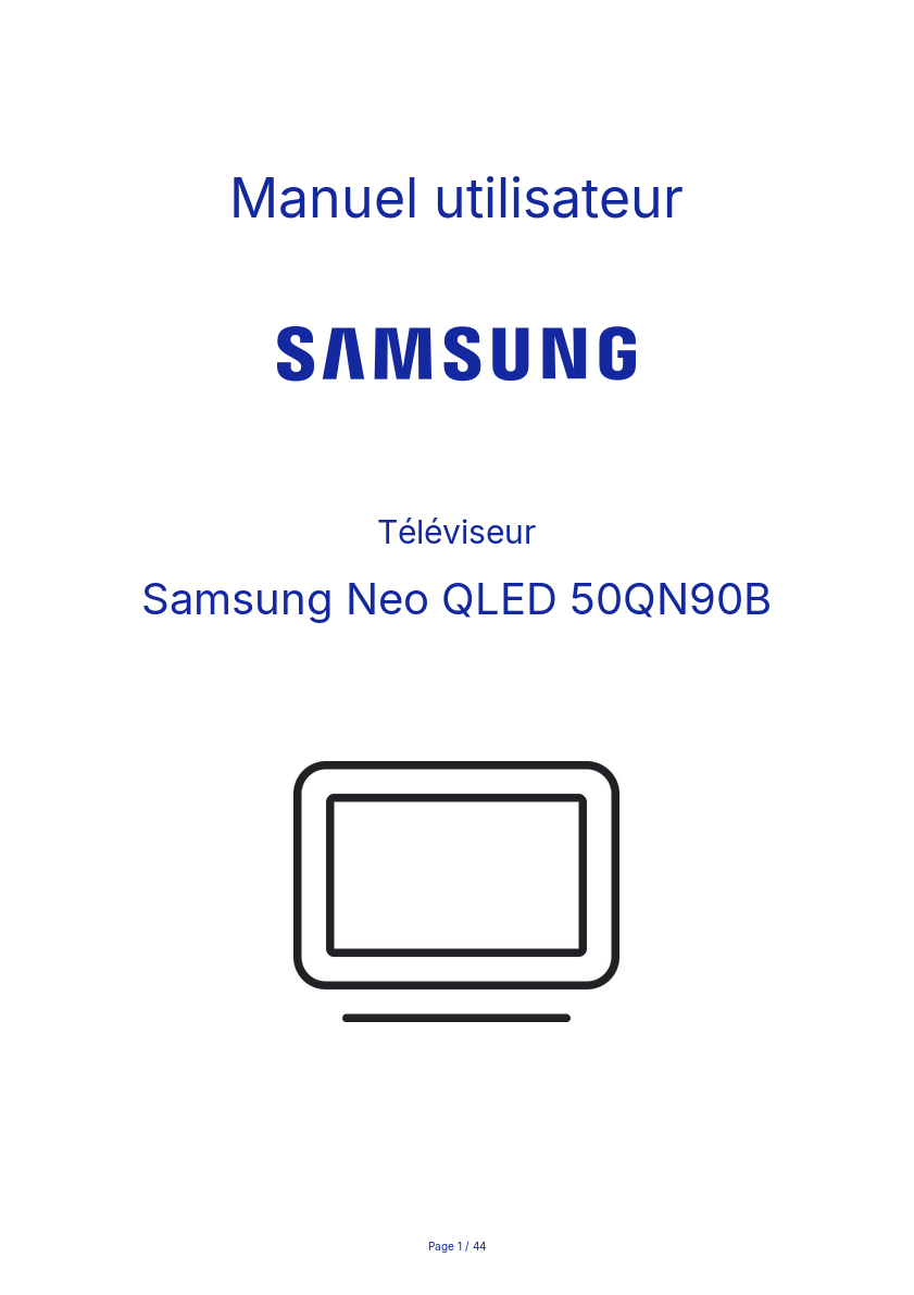Image de la première page du manuel de l'appareil Neo QLED 50QN90B