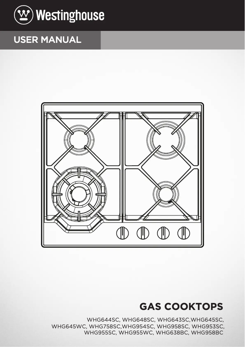 Page 1 de la notice Manuel utilisateur Westinghouse WHG954SC