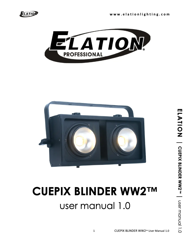Page 1 de la notice Manuel utilisateur Elation Cuepix Blinder WW2