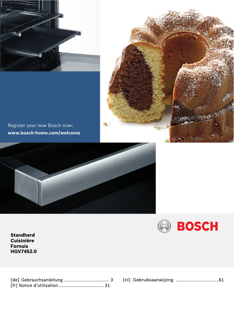 Page n°1 - Manuel utilisateur Bosch HGV745220