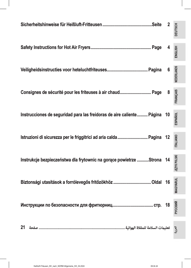 Page 1 de la notice Instructions / montage ProfiCook PC-FR 1287 H