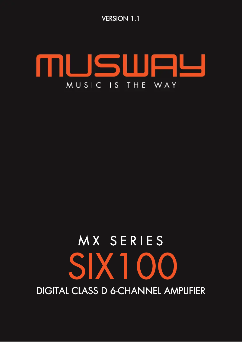 Page 1 de la notice Manuel utilisateur Musway SIX100