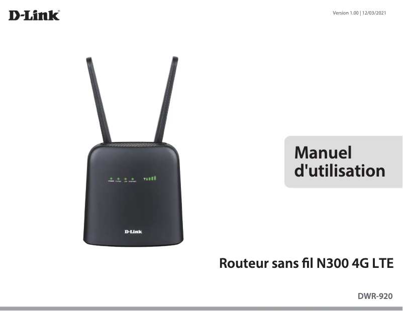 Page 1 de la notice Manuel utilisateur D-Link DWR-920