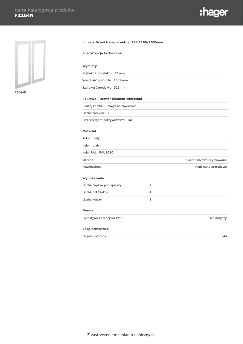 Imagen de la primera página del manual del dispositivo FZ164N