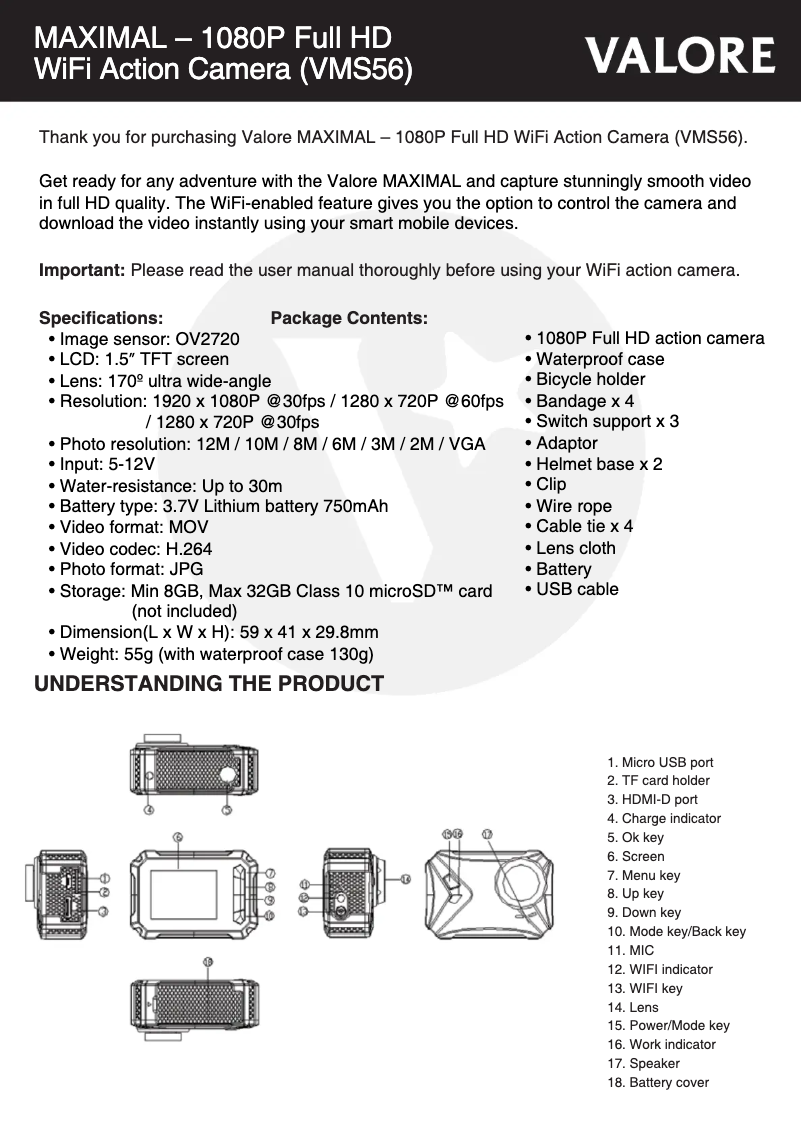 Image de la première page du manuel de l'appareil VMS56