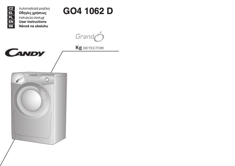 Page n°1 - Manuel utilisateur Candy GO4 1062D-07S