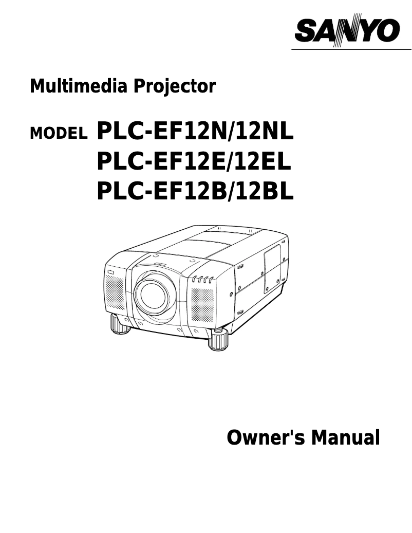 Page n°1 - Manuel utilisateur Sanyo PLC-EF12N