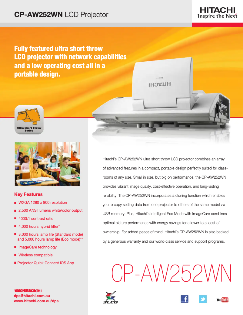 Image de la première page du manuel de l'appareil CP-AW252WNM