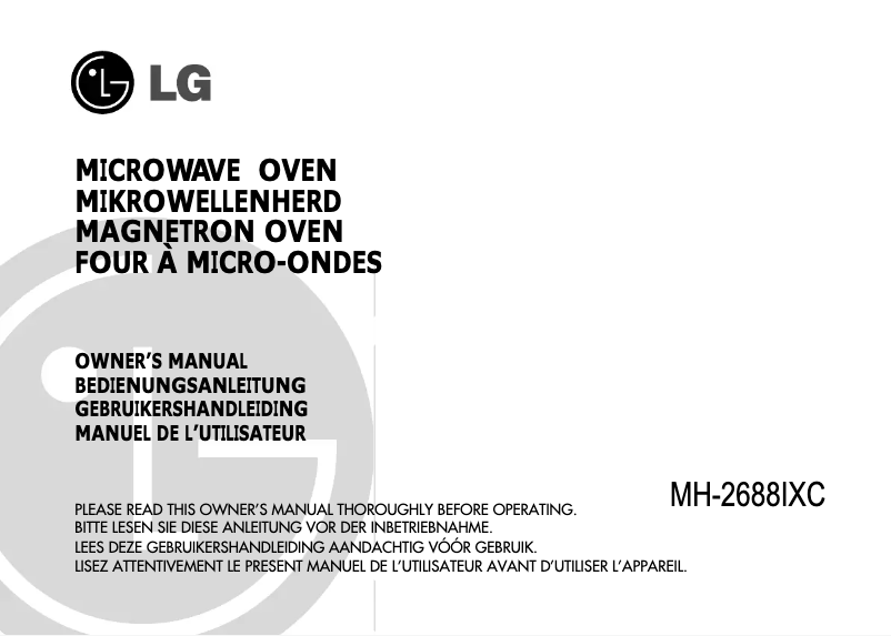 Page 1 de la notice Manuel utilisateur LG MH-2688IXC