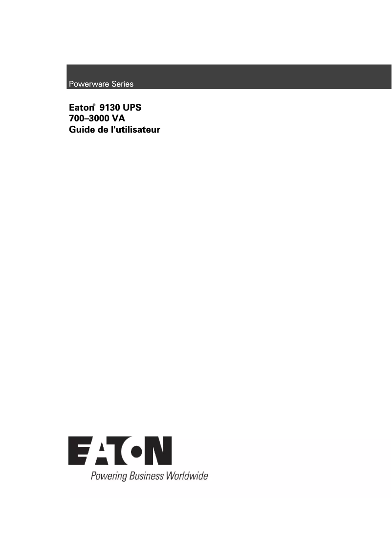 Página 1 del manual Manual de usuario Eaton 9130i2000T-XL