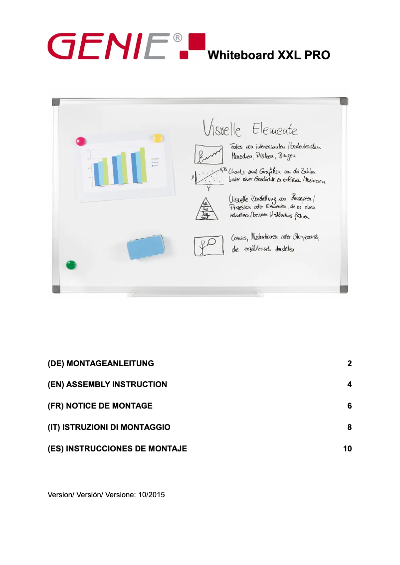 Page 1 de la notice Manuel utilisateur Genie Whiteboard XXL PRO