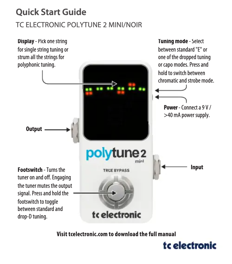 Image de la première page du manuel de l'appareil PolyTune 2