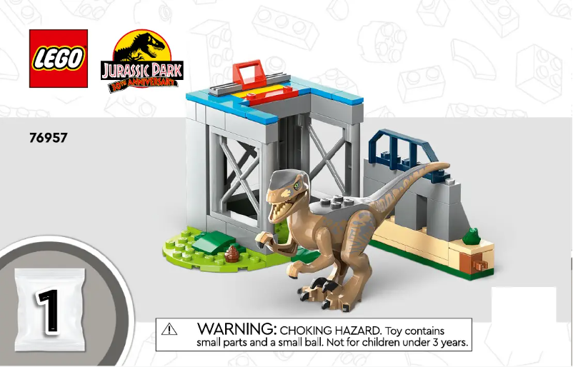 Page 1 de la notice Consignes visuelles Lego Jurassic World 76957