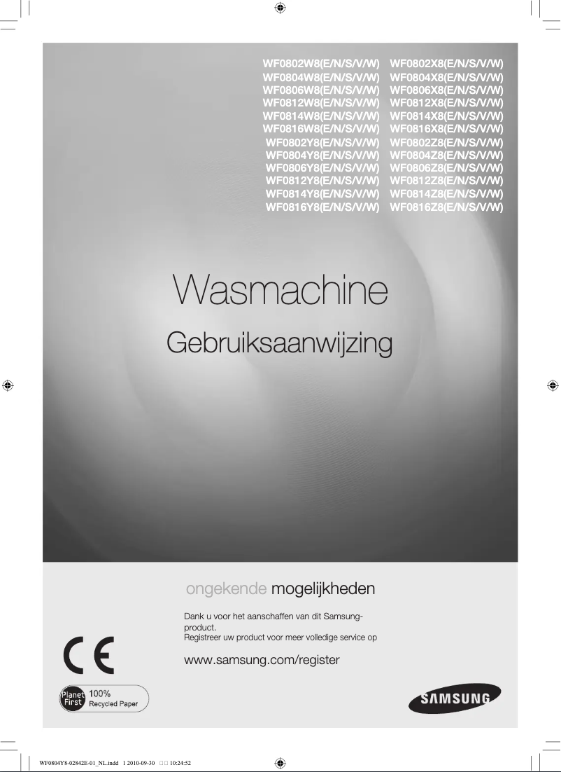 Page n°1 - Manuel utilisateur Samsung WF0802Y8