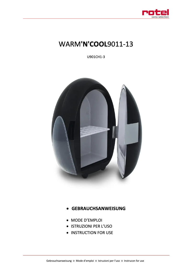 Página 1 del manual Manual de usuario Rotel Warm'N'Cool 9012