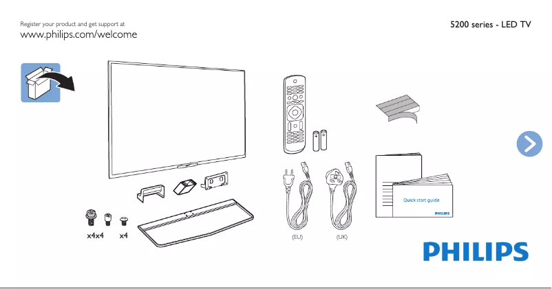 Page 1 de la notice Guide de démarrage rapide Philips 42PFK5209