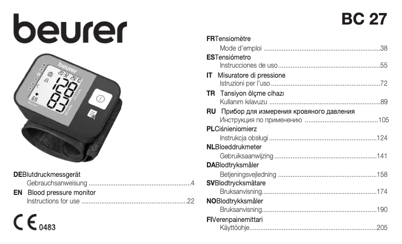 Page 1 de la notice Manuel utilisateur Beurer BC 27