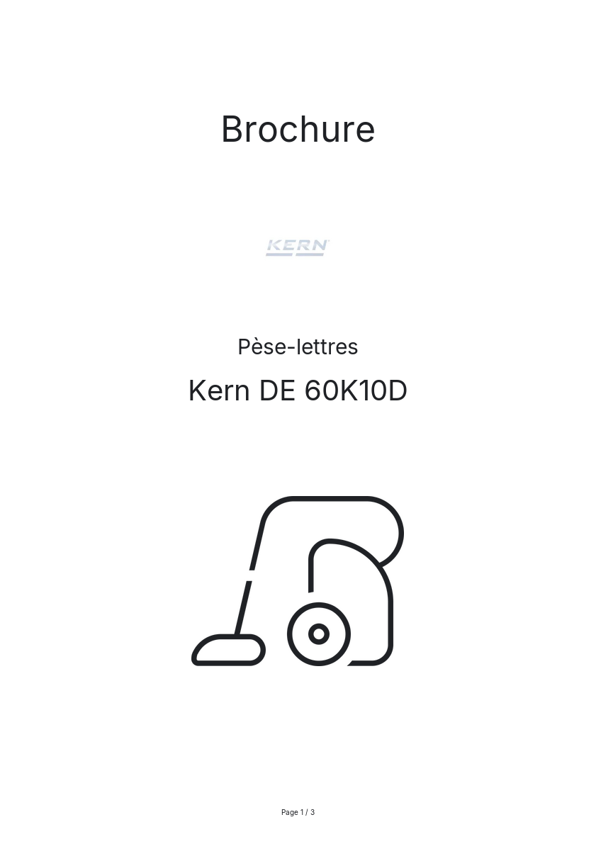 Page n°1 - Brochure Kern DE 60K10D