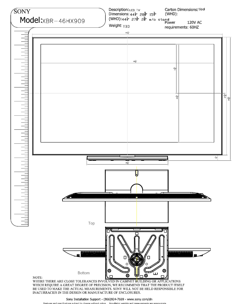 Page n°1 - Guide d'installation Sony Bravia XBR-46HX909