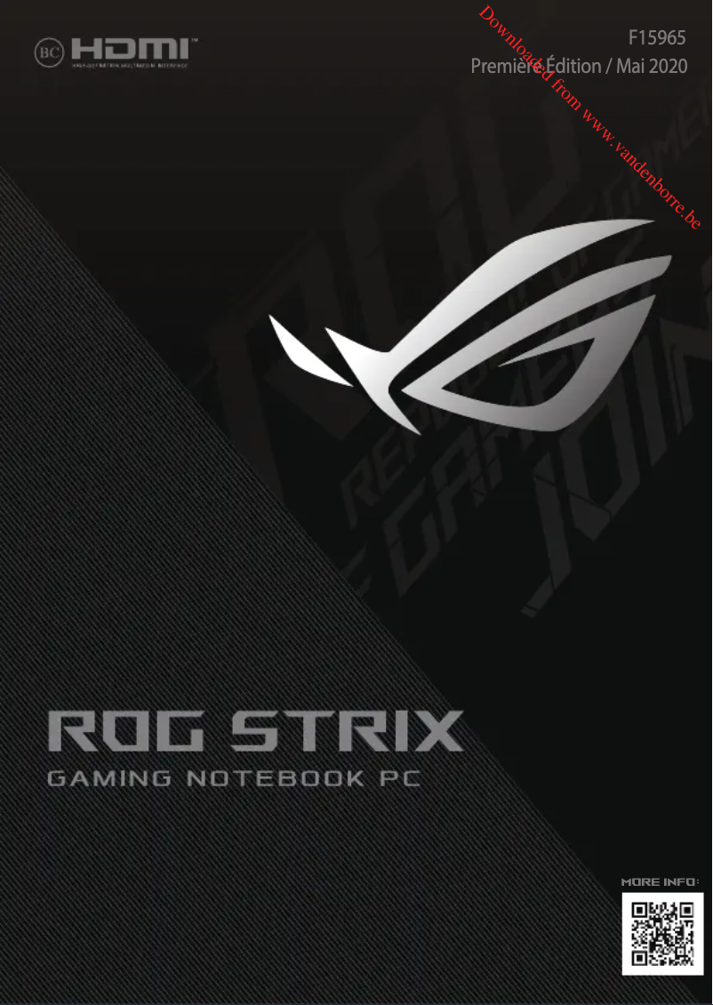 Image de la première page du manuel de l'appareil ROG Strix G15