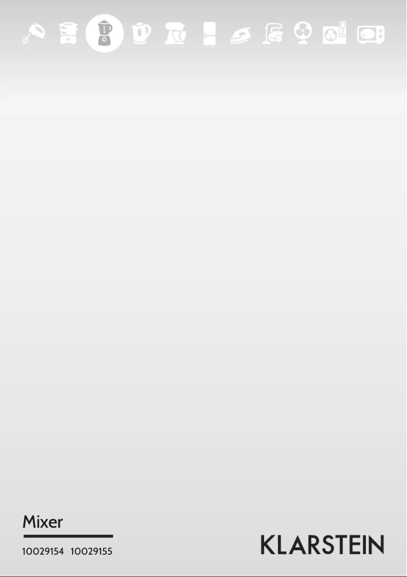 Page n°1 - Manuel utilisateur Klarstein 10029154
