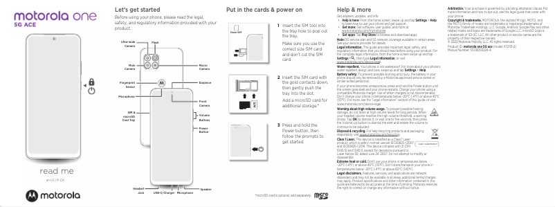 Page n°1 - Manuel utilisateur Motorola One 5G ACE