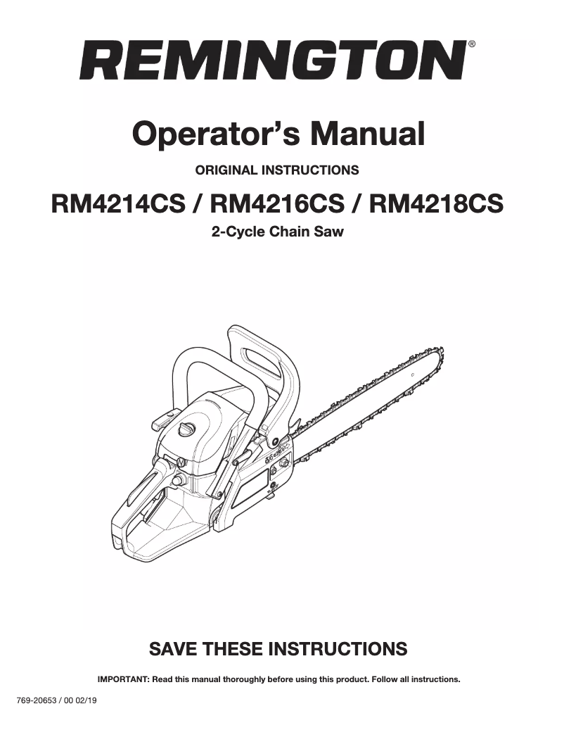 Page n°1 - Manuel utilisateur Remington RM4214CS