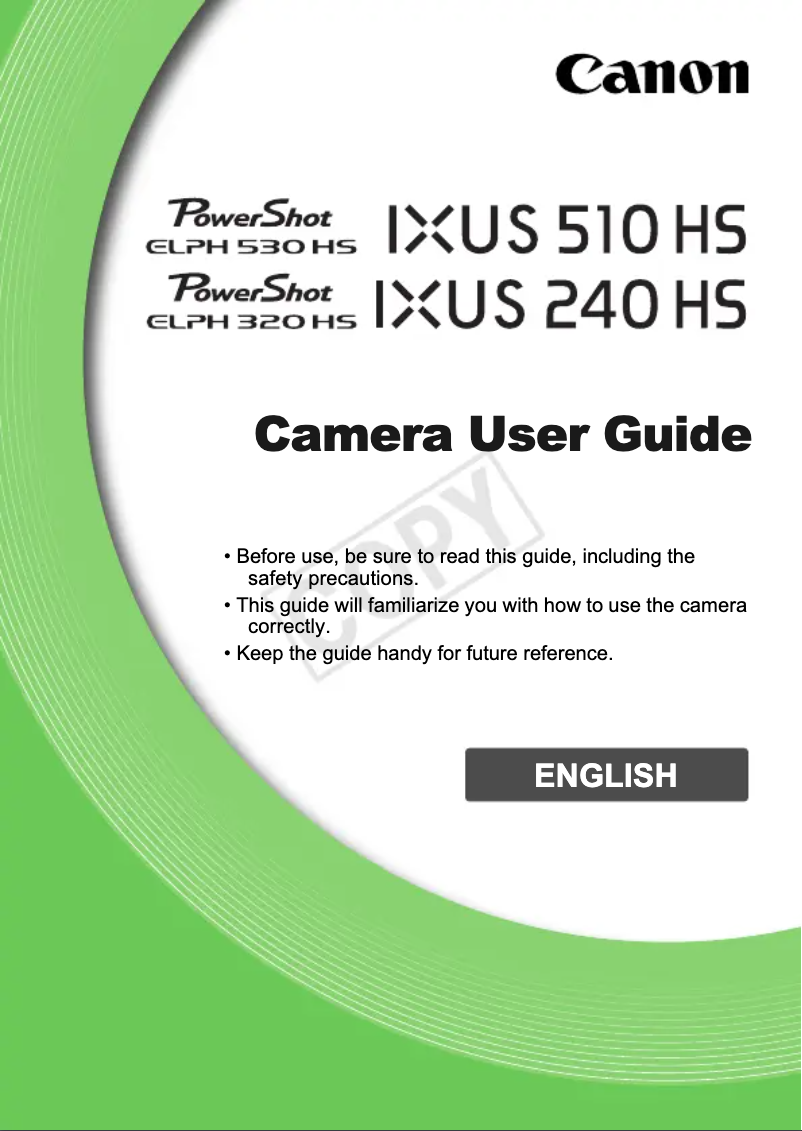 Image de la première page du manuel de l'appareil PowerShot ELPH 320 HS