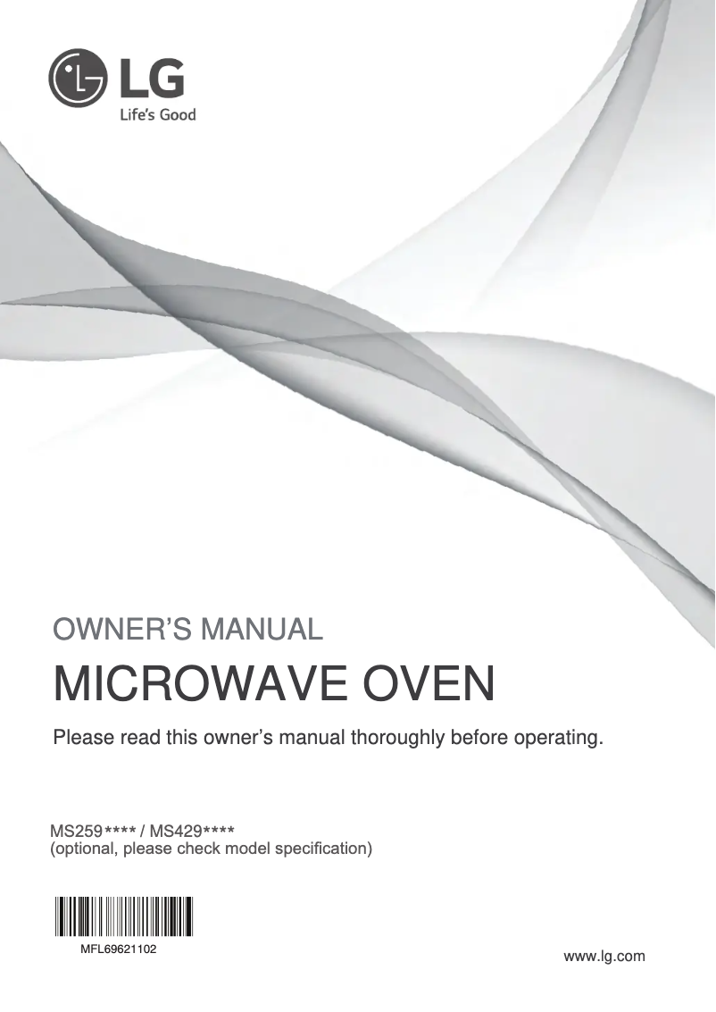 Page 1 de la notice Manuel utilisateur LG NeoChef MS2596