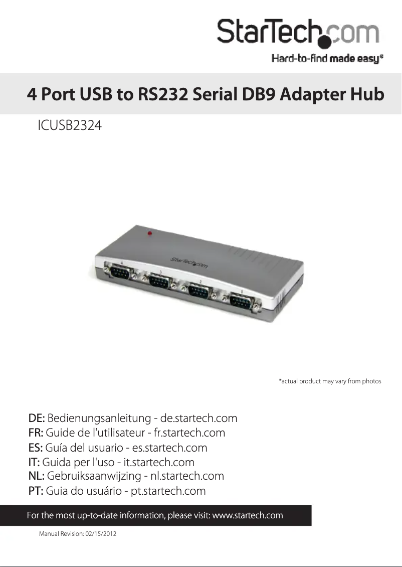 Page n°1 - Manuel utilisateur StarTech.com ICUSB2324US