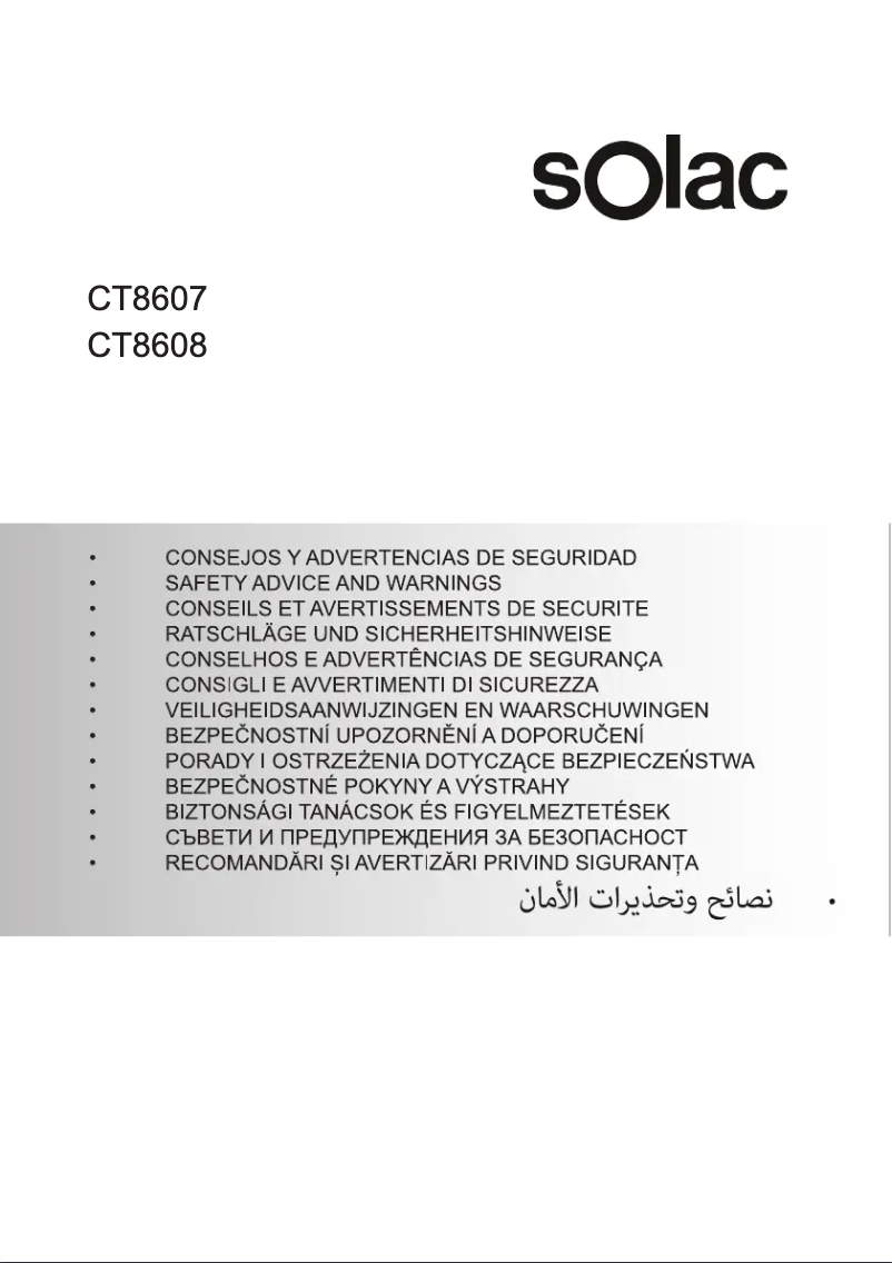Página 1 del manual Instrucciones de seguridad Solac CT8607