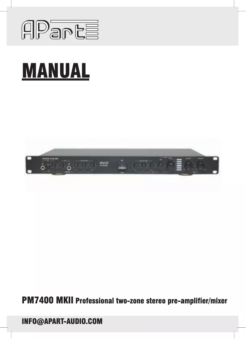 Image de la première page du manuel de l'appareil PM7400MKII