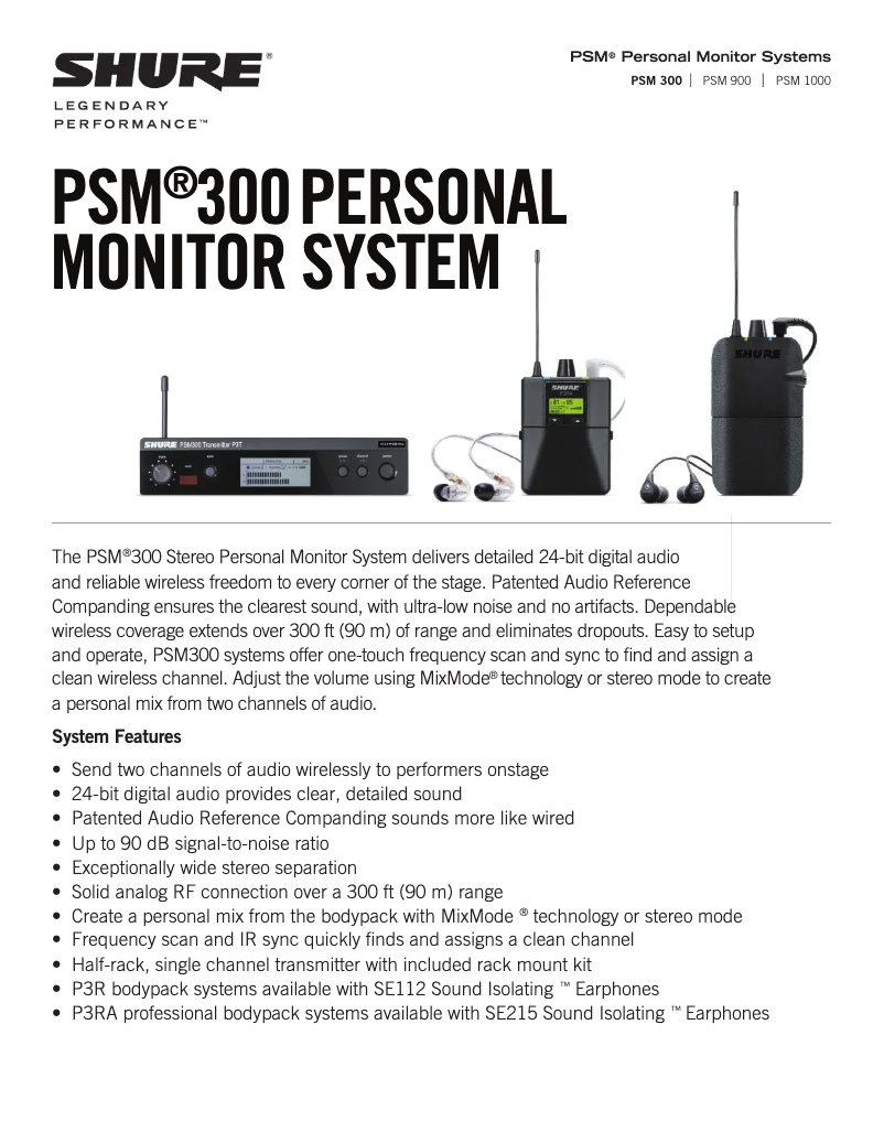 Image de la première page du manuel de l'appareil PSM300