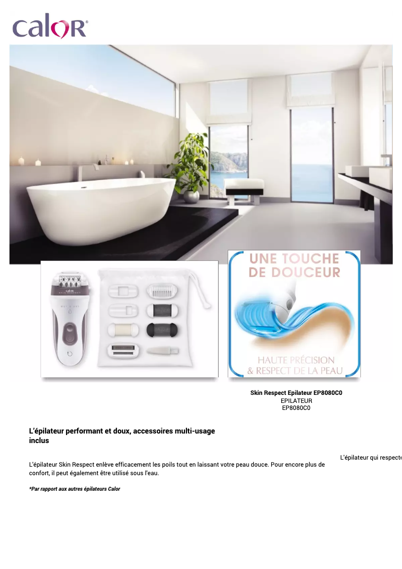 Imagen de la primera página del manual del dispositivo Skin Respect EP8080