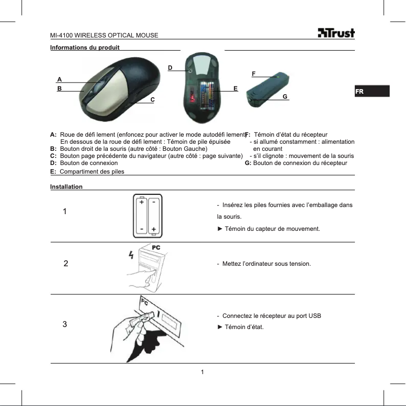 Page n°1 - Manuel utilisateur Trust MI-4100