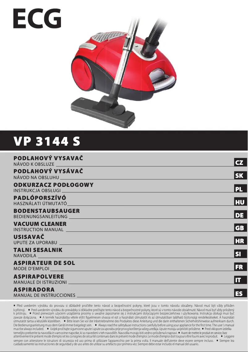 Page 1 of the manual User Manual ECG VP 3144 S