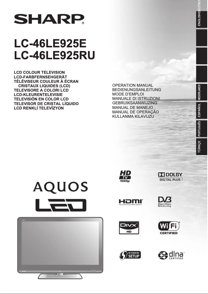 Page n°1 - Manuel utilisateur Sharp LC-46LE925E