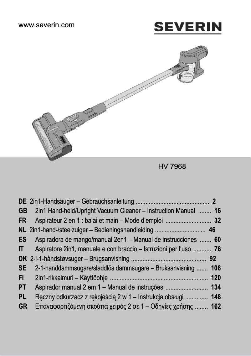 Página 1 del manual Manual de usuario Severin HV 7968