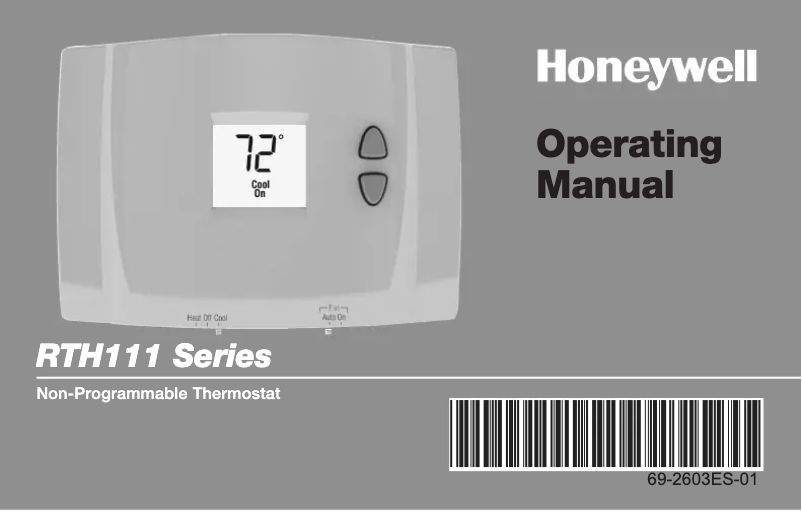 Page n°1 - Manuel utilisateur Honeywell RTH111B1016/A