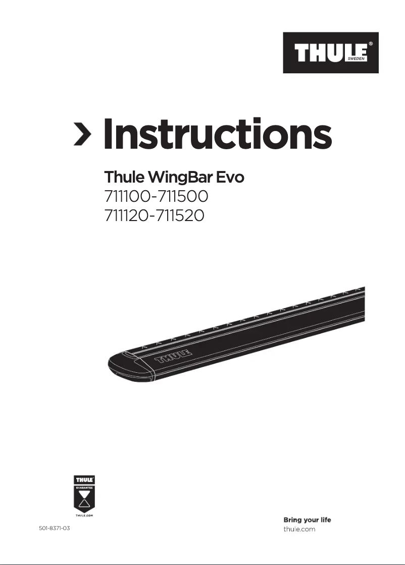 Page 1 de la notice Manuel utilisateur Thule WingBar Evo 711420