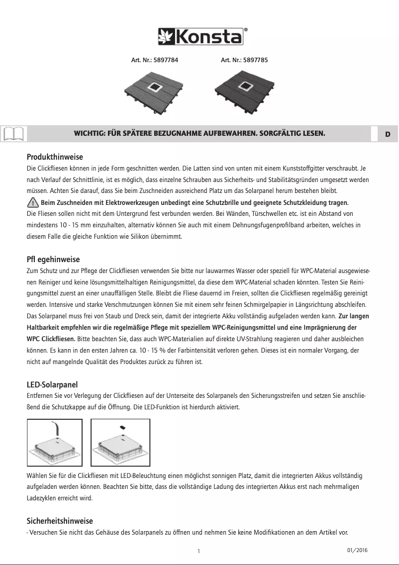 Page 1 de la notice Manuel utilisateur Konsta 5897785