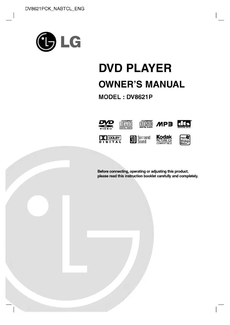 First page image of the manual for DV8621PCK