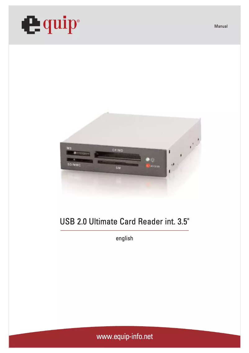 Page n°1 - Manuel utilisateur Equip USB 2.0 Ultimate Card Reader int. 3.5"