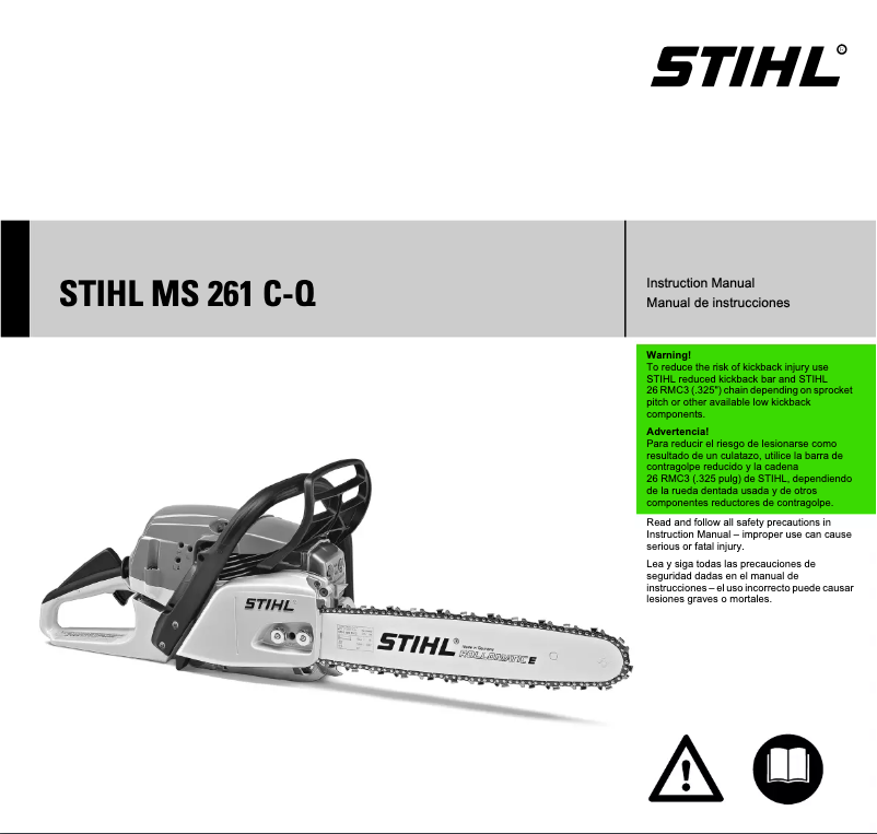 Page 1 de la notice Manuel utilisateur Stihl MS 261 C-Q
