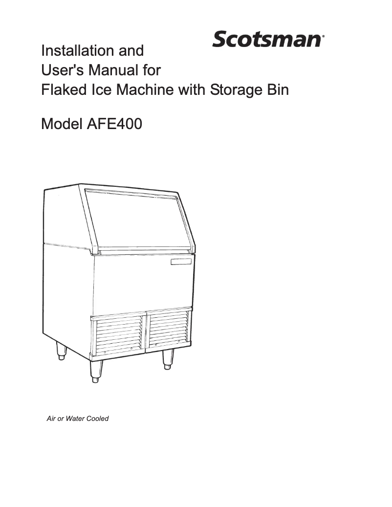 Image de la première page du manuel de l'appareil AFE400