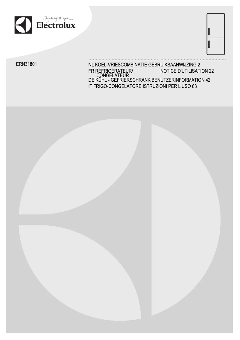 Page n°1 - Manuel utilisateur Electrolux ERN31801