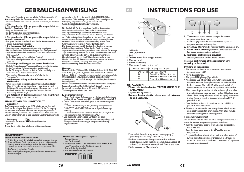 Page n°1 - Manuel utilisateur Bauknecht GTA 135 OPTIMA