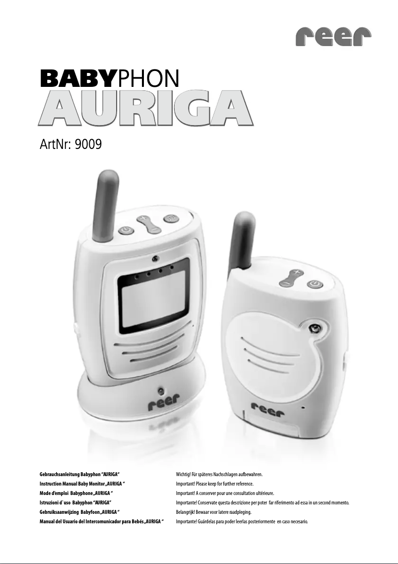 Page 1 of the manual User Manual Reer Auriga