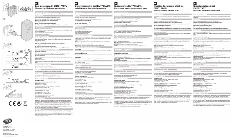 Page n°1 - Manuel utilisateur REV EMT717ACTL