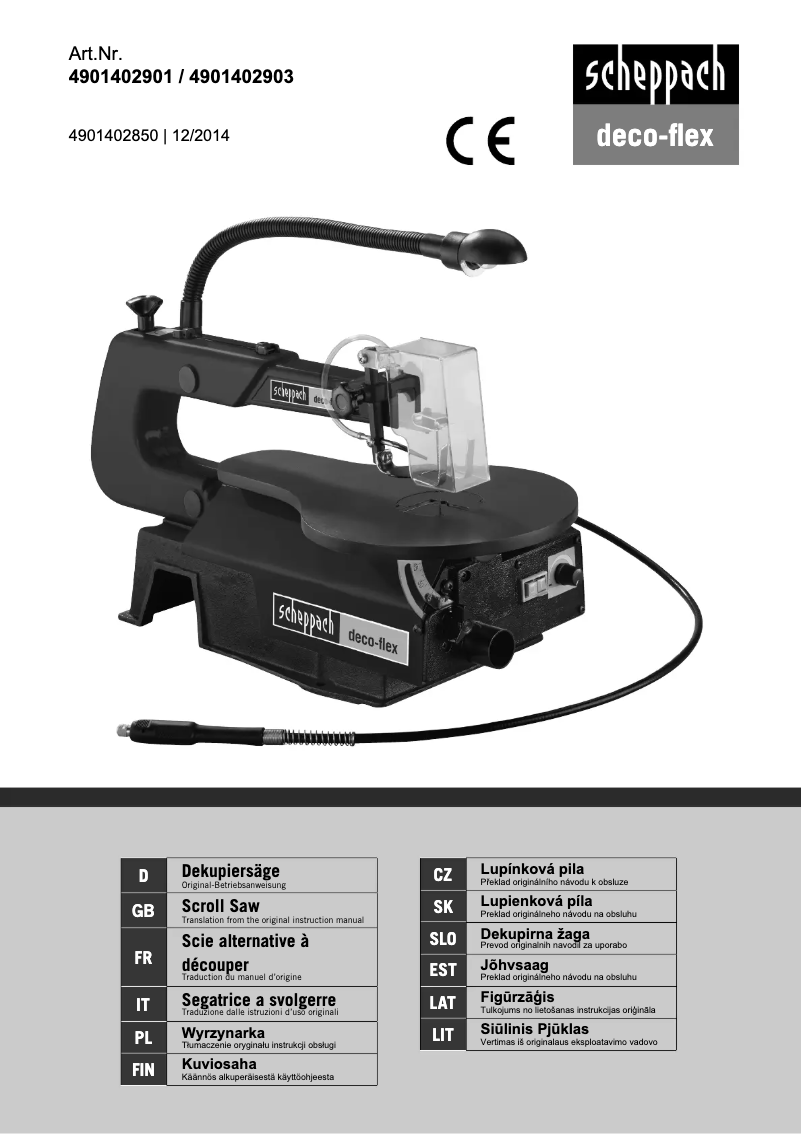 Page 1 de la notice Manuel utilisateur Scheppach Deco-Fex